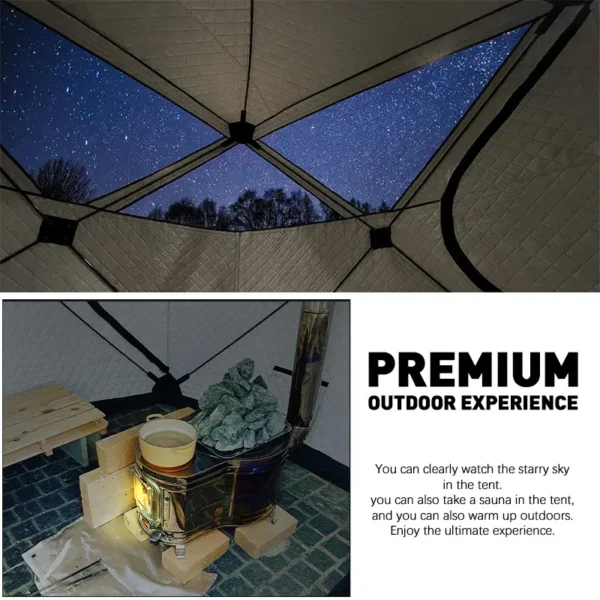 T1 Ice Fishing Camping waterproof outdoor insulated portable thermal tent 1-3 person - Image 4